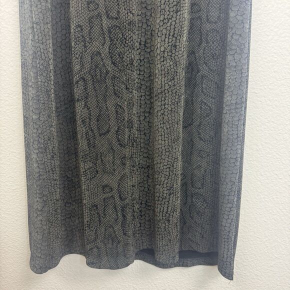 Vintage Carole Little Slinky Stretch Snake Print Sleeveless Maxi Dress Black S - Picture 6 of 13